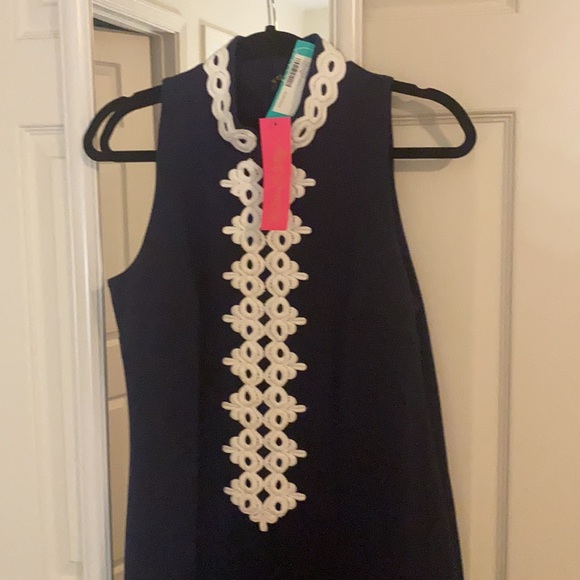 NWT Lilly Pulitzer dress- navy w/ crochet detail - Picture 2 of 3